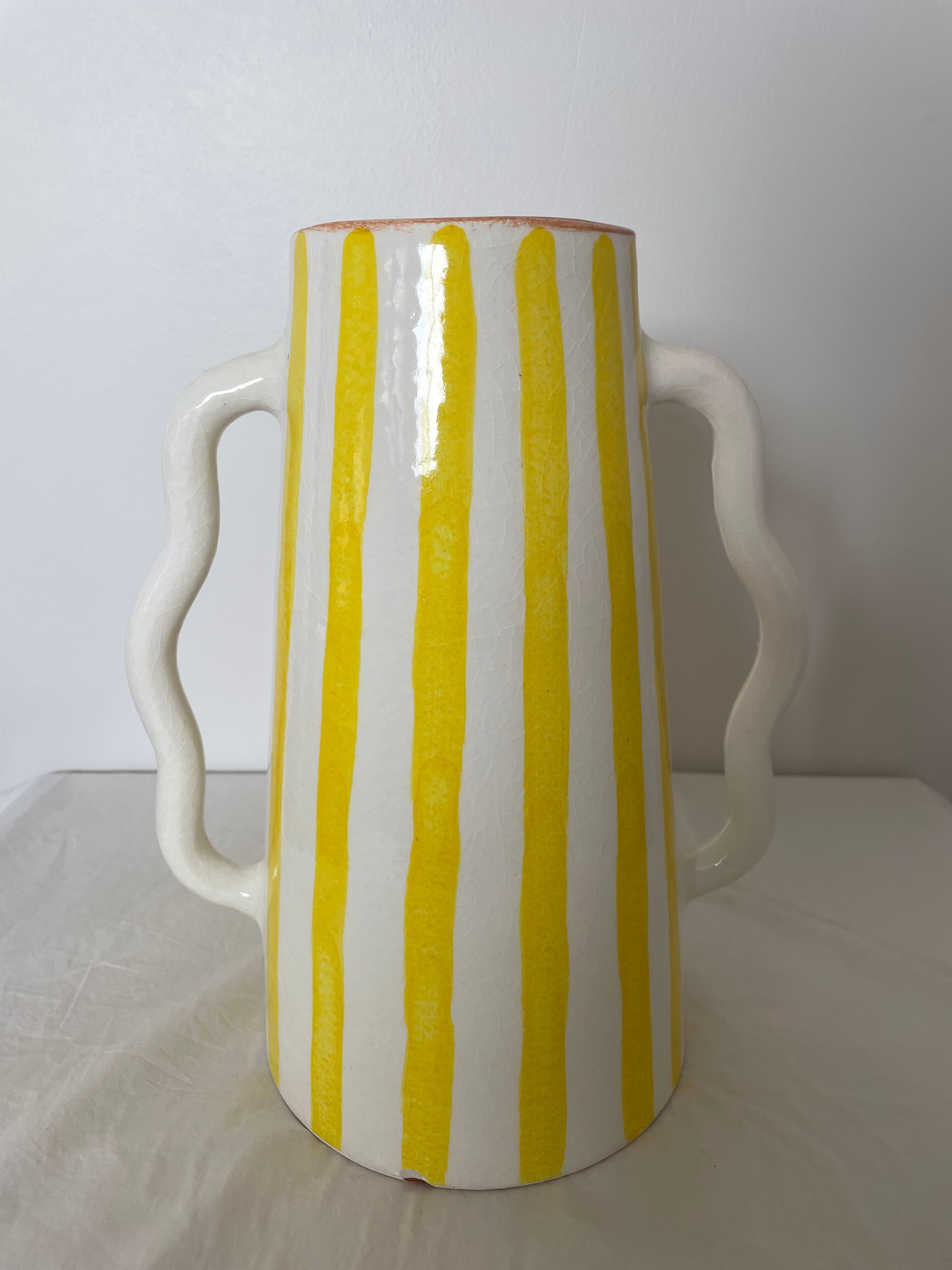 Handmade abstract wavy ceramic vase