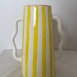 Handmade abstract wavy ceramic vase