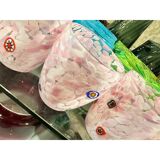Contemporary Modern Pink Spot with Murrine Murano Glasses - Set of 6