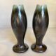 Pair of flamed ceramic vases Thulin Made in Belgium
