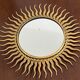 Sun mirror in gold metal 1950  21cm