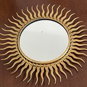 Sun mirror in gold metal 1950  21cm
