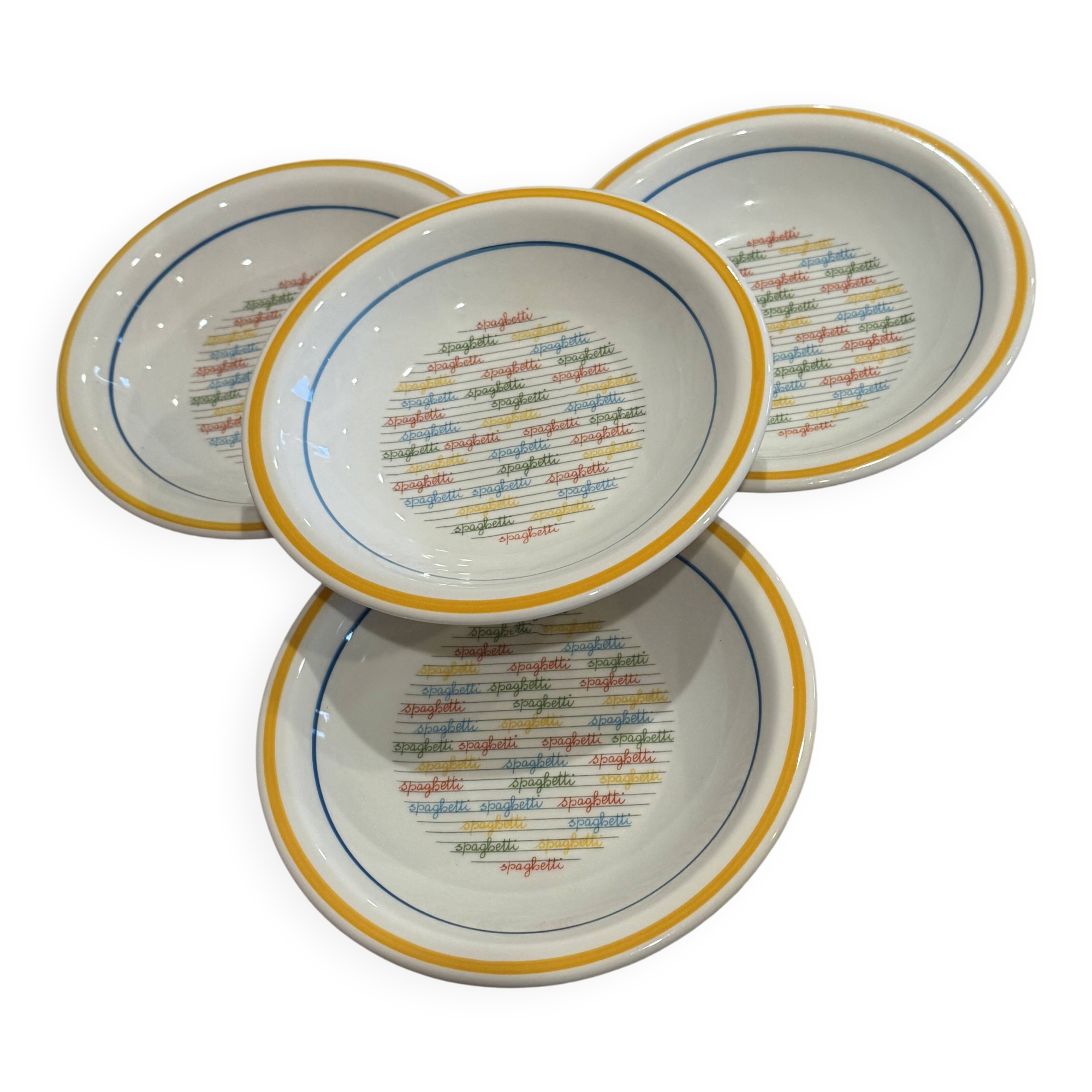 4 spaghetti plates made in Italy