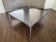 Table basse vintage et moderniste Rolf Benz en marbre et acier