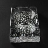 Cendrier massif en verre glacé Kosta Boda style Mid-Century