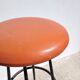 Vintage high stool in tawny faux leather