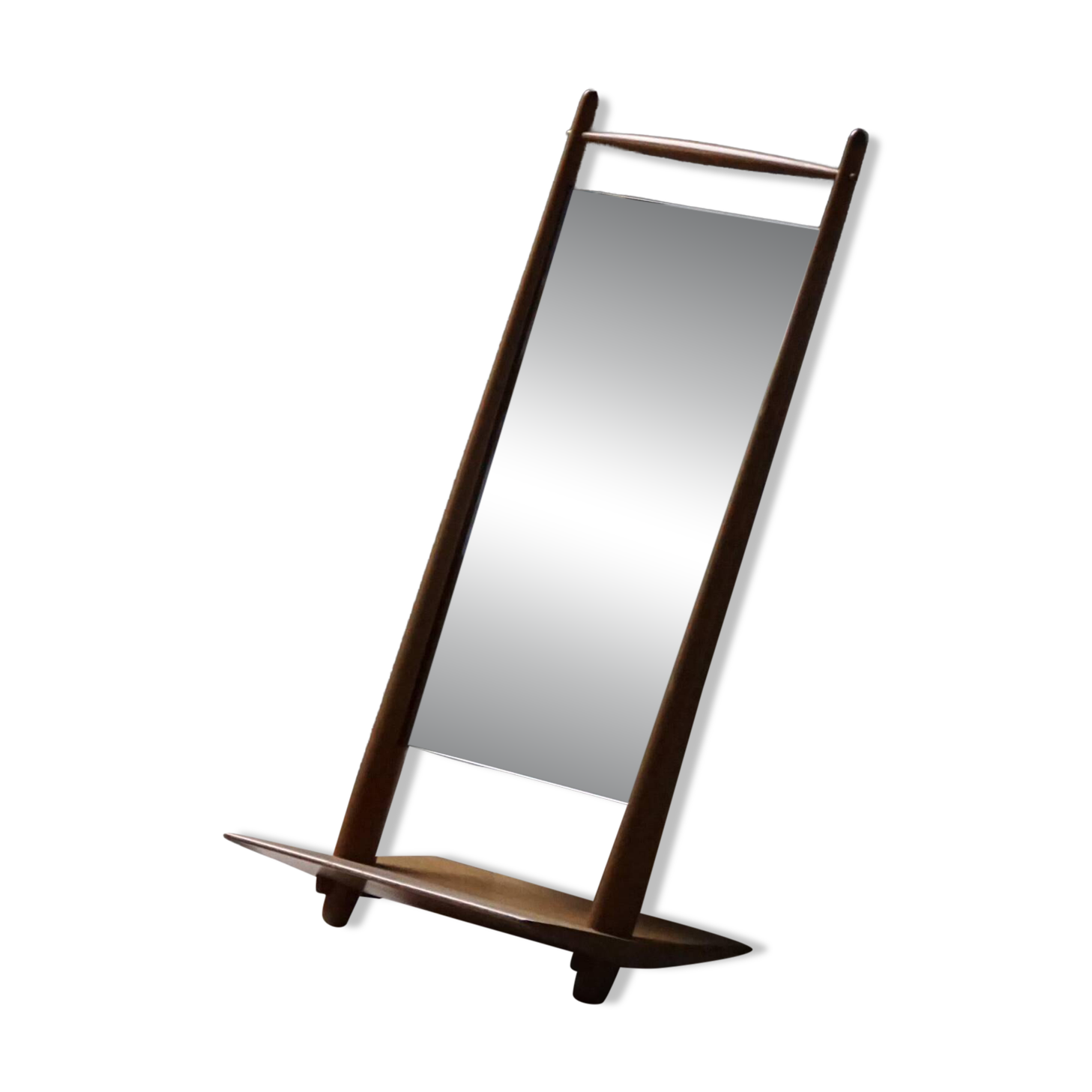 Mid-century Scandinavian floor mirror in wood, 1950–1960