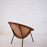 Vintage balloon suede easy chair, 1960s, Hungary
