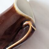 4 pieces mismatched set in brown earthenware 40s 50s vintage