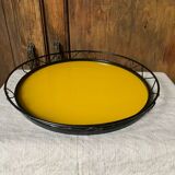 Yellow glass tray 1960 Plastofix