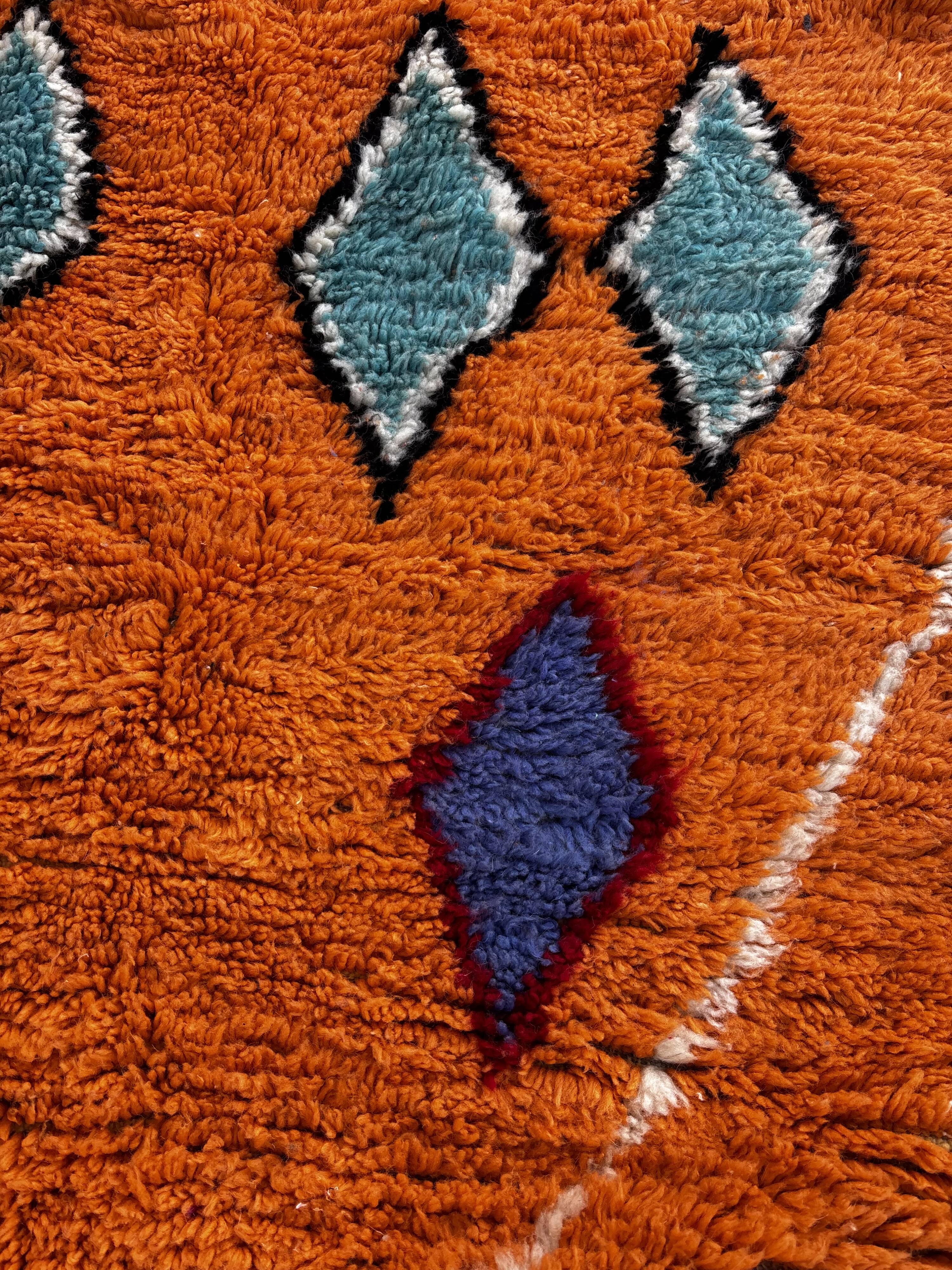 Moroccan Orange Boujad rug in wool