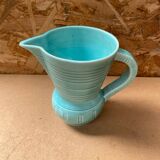 Old digoin pitcher vintage blue ceramic