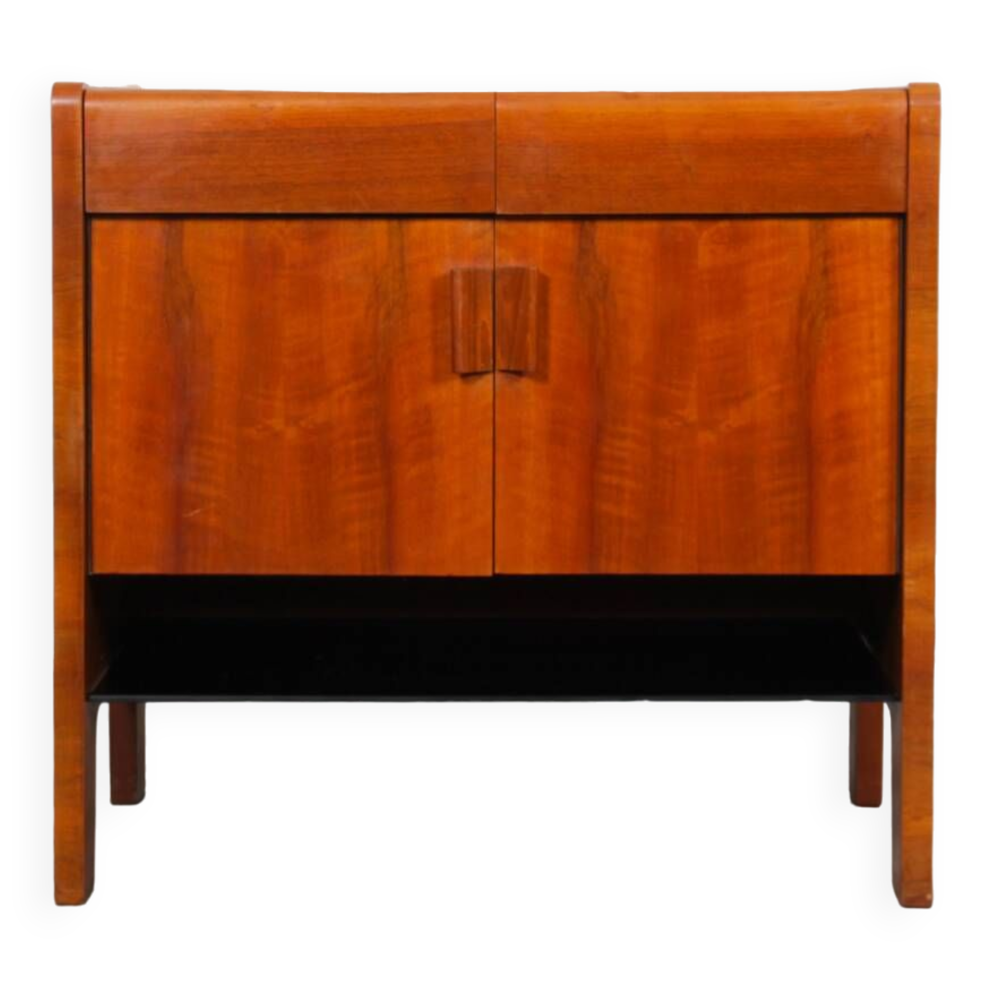 Commode en bois et opaline des années 1960