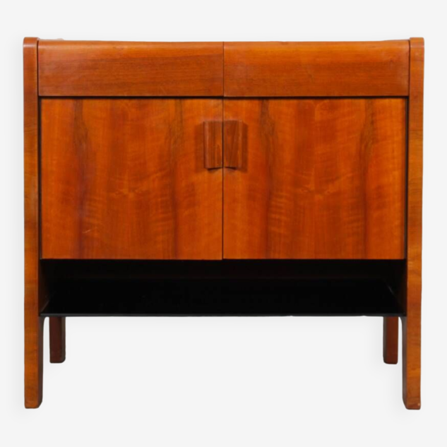 Commode en bois et opaline des années 1960