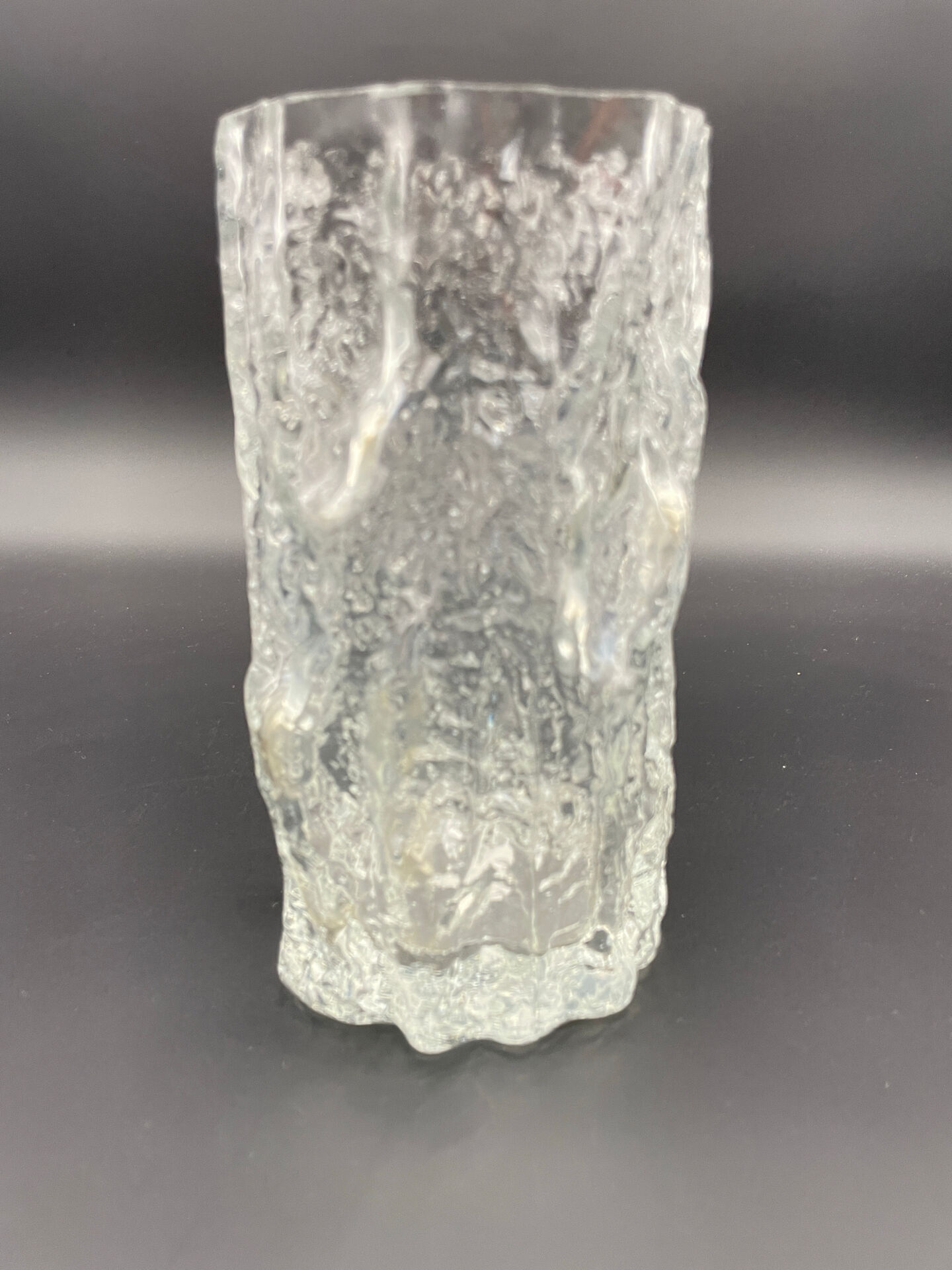 Vase vintage en verre glacé attribué à Georgshütte