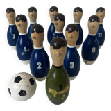 Wooden football bowling game