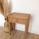 Vintage solid oak bedside table