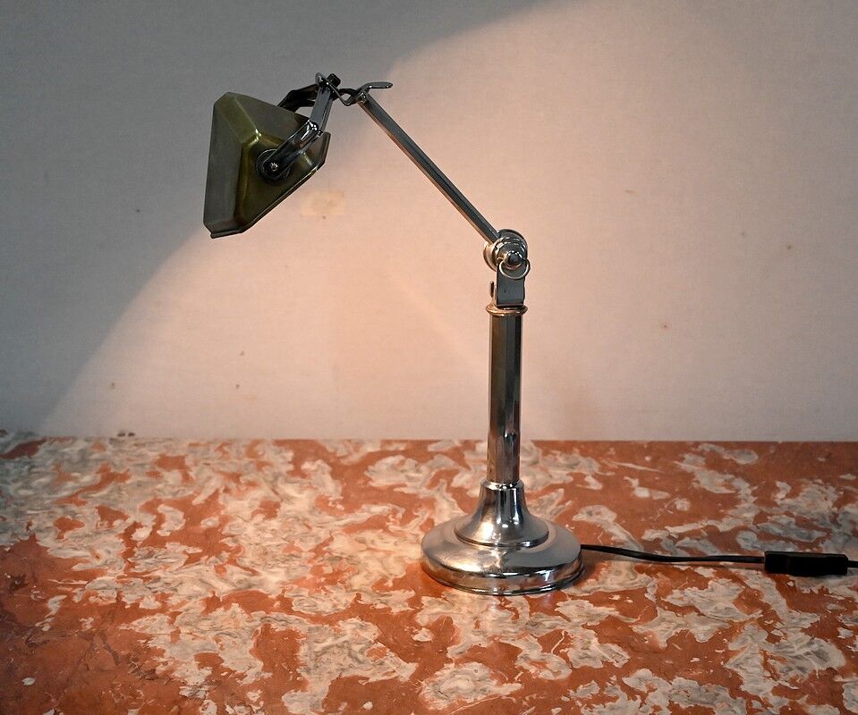 Metal desk lamp, after the pirouett' model, art deco, 1930