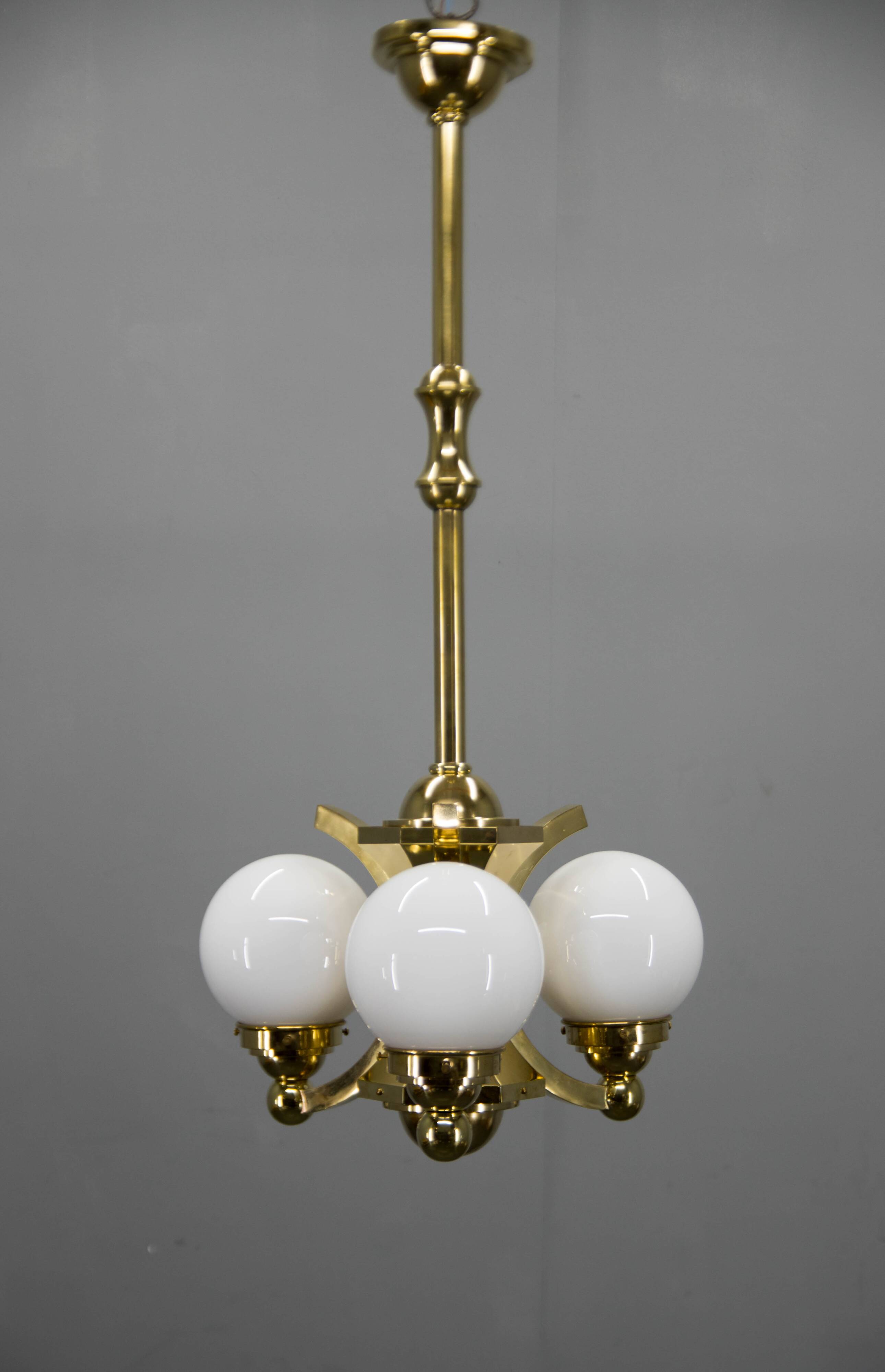 Art Deco Chandelier by Gocar, 1910s, Restored