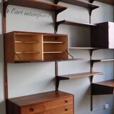 Modular rosewood wall bookcase by Thygesen and Sorensen for Hg Furniture, 1960