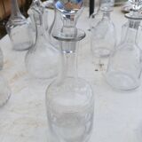 Set of 18 glass and crystal carafes