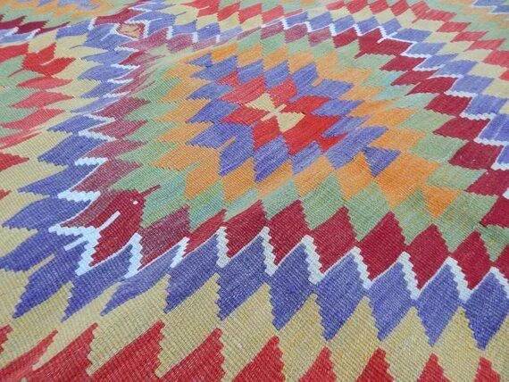 Vintage Turkish kilim handwoven 162x285 cm