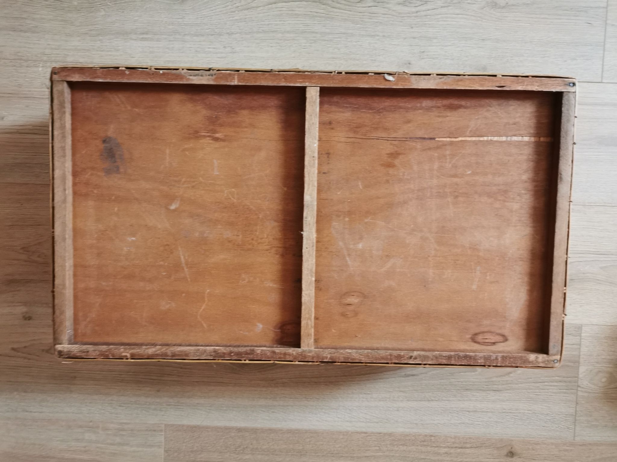 Grand tiroir panier osier rotin vintage ancien