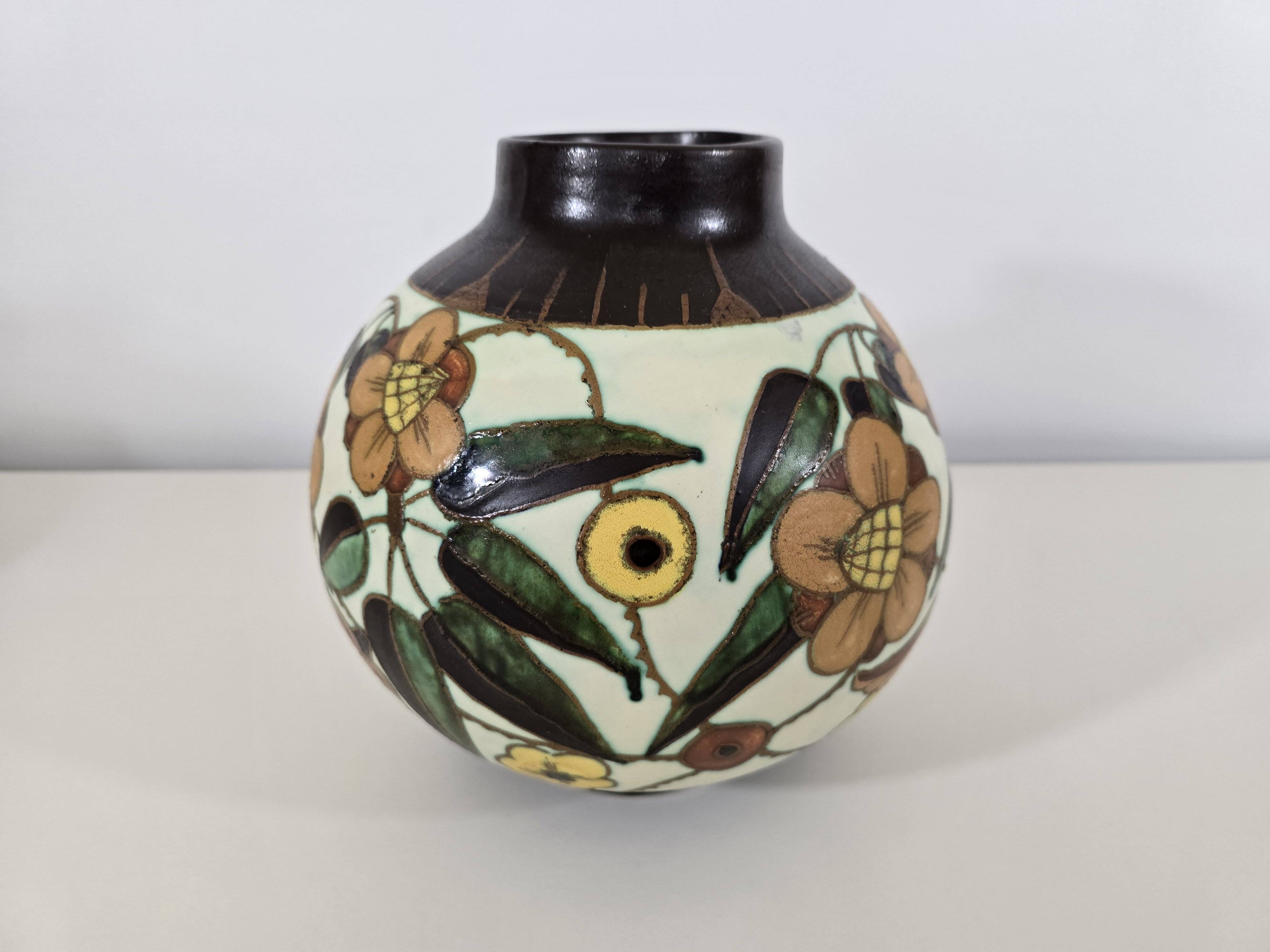 Art Deco vase by Charles Catteau for Boch Frères Keramis, model D1847