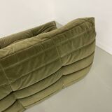 Vintage 2 and 3 seater green velvet togo set