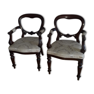 Paire de fauteuils acajou