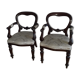 Pair of colonial mahogany armchairs