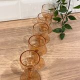 Set of 5 pink liquor glasses