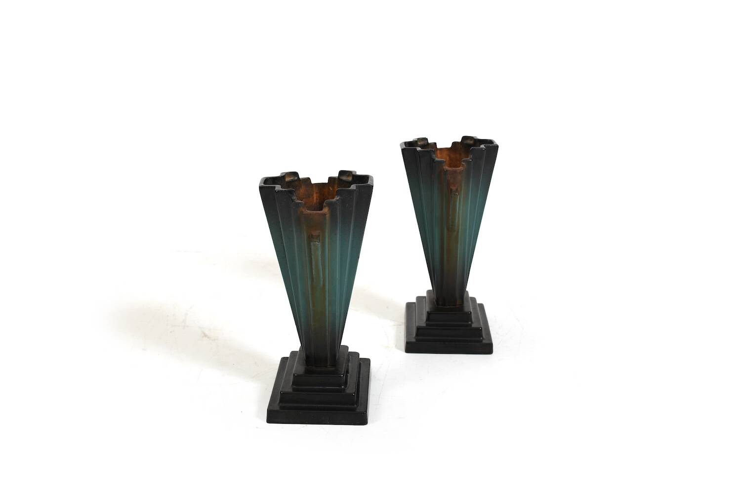 Art Deco Danish Mortuary Vases  Enamelled Iron, 1920s