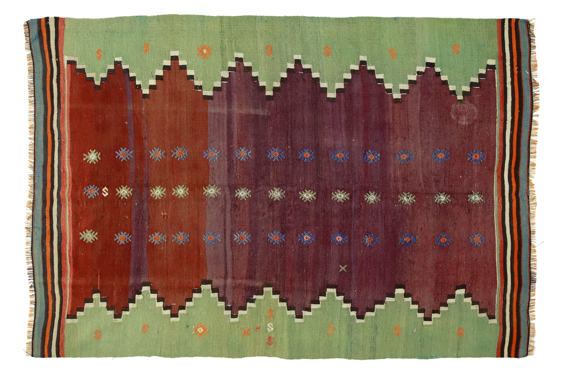 Anatolian handmade kilim rug 193 cm x 143 cm
