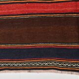4x8 Brown & Blue Turkish Vintage Kilim Rug 139x245Cm SK 2314