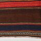 4x8 Brown & Blue Turkish Vintage Kilim Rug 139x245Cm SK 2314