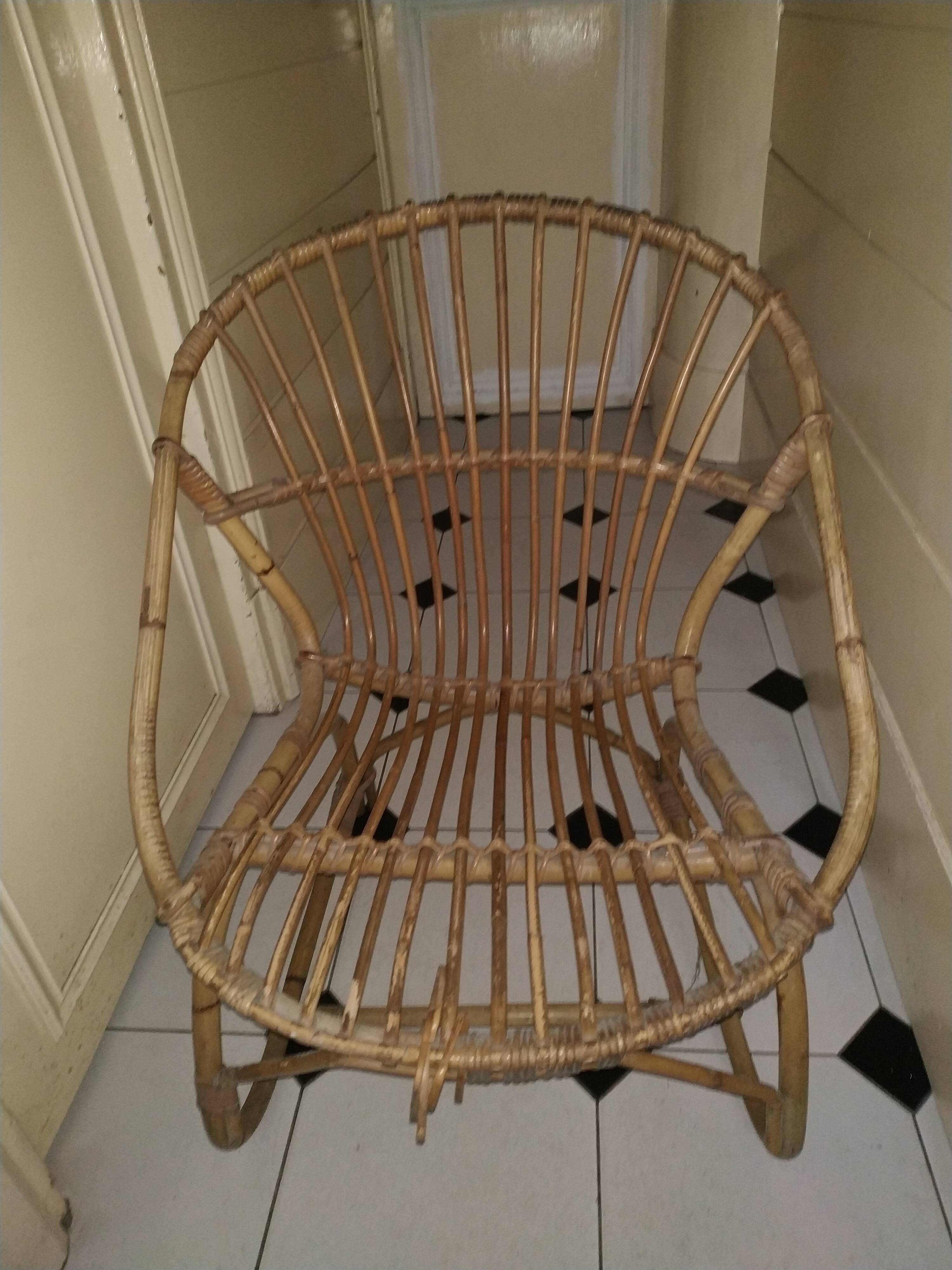 Rattan armchair