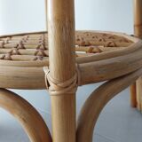 Rattan and bamboo side table