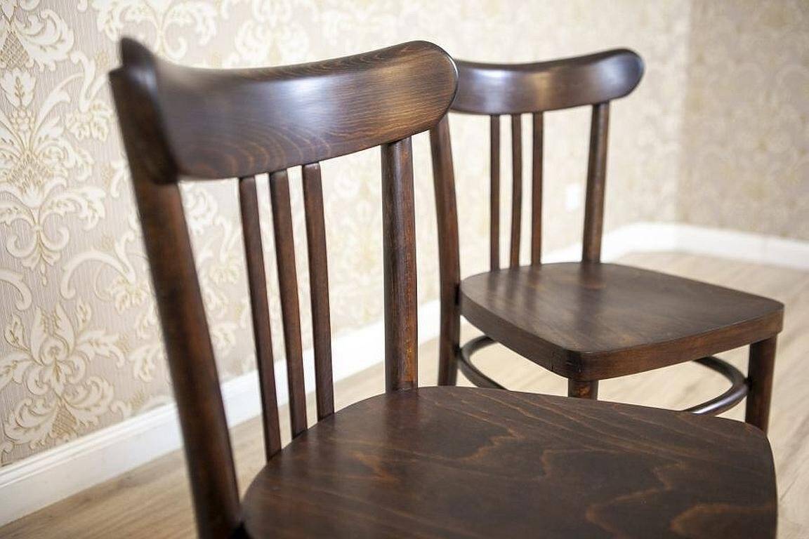Set of Vintage Brown Beech Chairs, 1950s