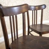 Set of Vintage Brown Beech Chairs, 1950s
