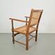 Arts & Crafts Dutch Spool Chair in Oak and Rattan, 1930s