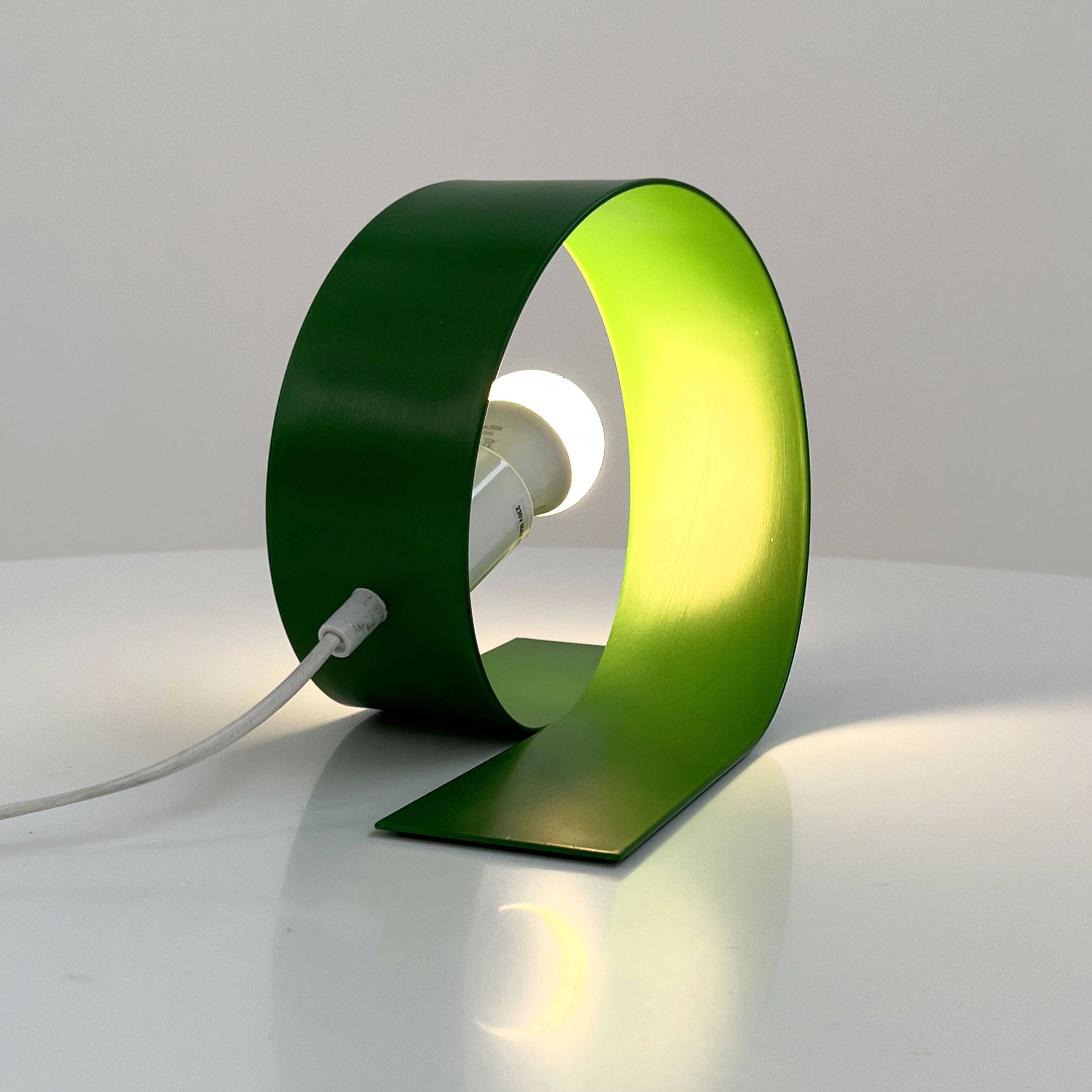 Green Loop Lamp in metal, 1980