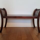 Wooden bench with armrests and moldings