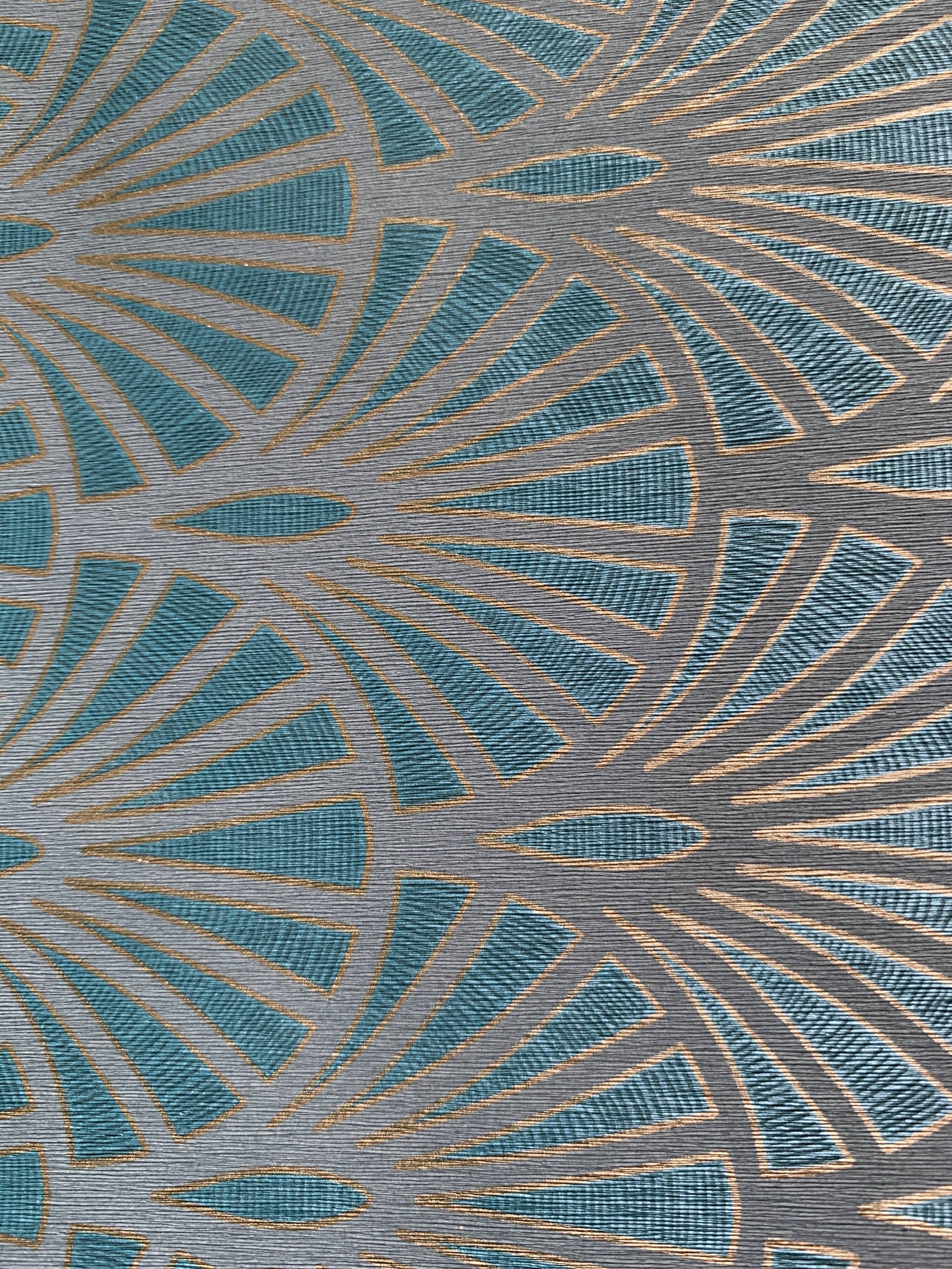 Commode Art déco bleu/vert grisé