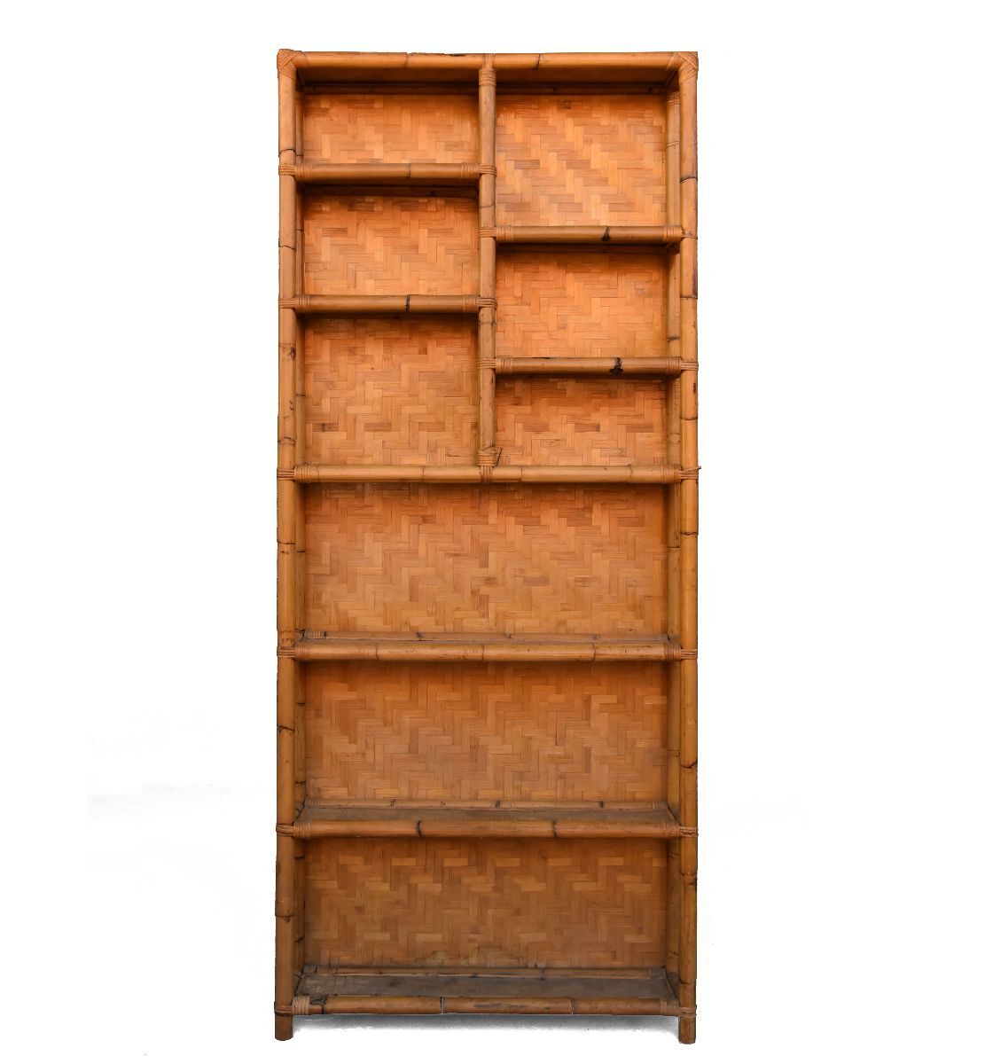 60s bamboo shelf library