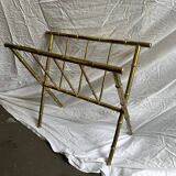 Hollywood Regency Brass and Bamboo Magazine Rack by Maison Baguès, 1970s