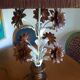 Large lamp from the 70s-80s with a silk shade.