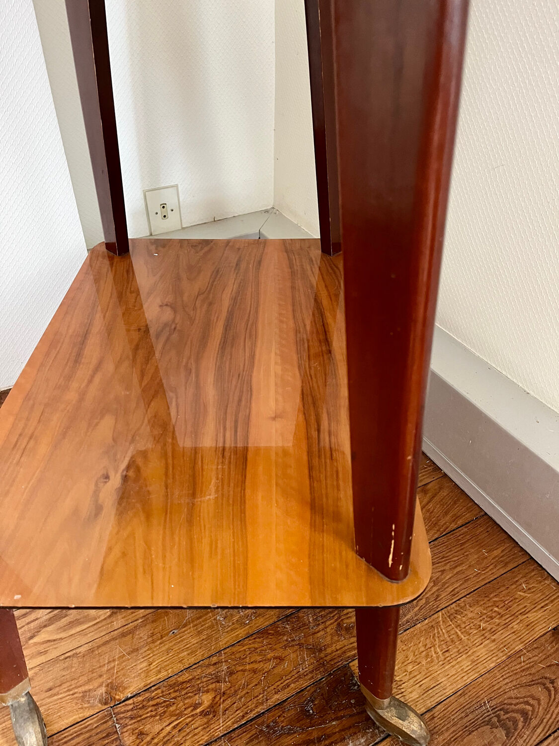 Vintage compass foot serving table 1950