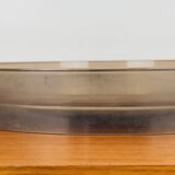 Round mirror with amber rim from the 70s, vintage