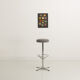 Trio of bar stools with restored seating and chrome-plated steel legs
